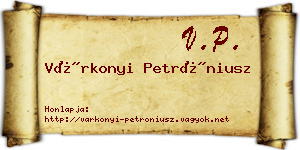 Várkonyi Petróniusz névjegykártya